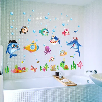 Creative Cartoon Fishes Bathroom Sticker Cute Kids Rooms Wall Decor Muursticker Waterproof Salle de Bain Poster Enfant SD071
Creative Cartoon Fishes Bathroom Sticker Cute Kids Rooms Wall Decor Muursticker Waterproof Salle de Bain Poster Enfant SD071