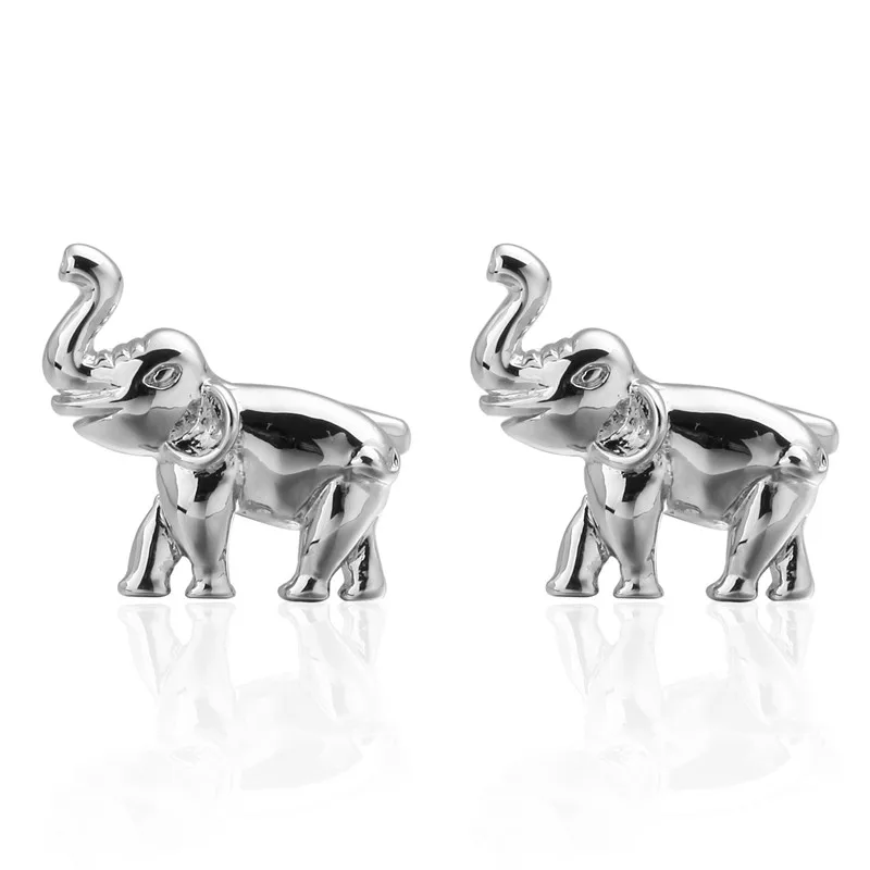 

HYX Luxury Fashion cufflinks for mens Brand cuff buttons cuff links High Quality silvery Elephant abotoaduras Jewelry