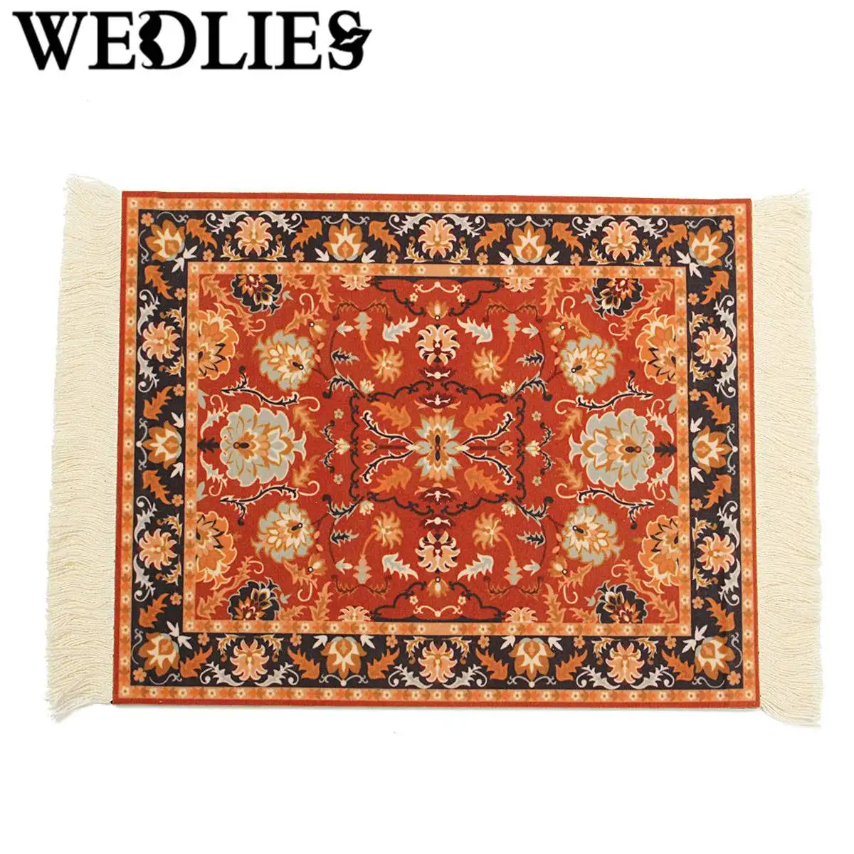 Image Cotton Rubber Bohemian Mini Woven Rug Mouse Pad Mousemat With Fringe Carpet Home Office Table Laptop Decorative Accessories