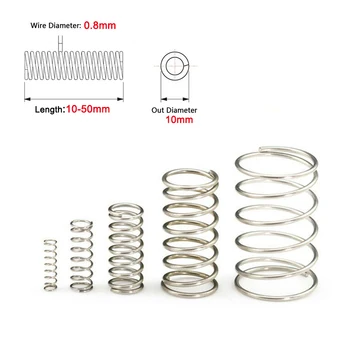 10Pcs Compression Spring 304 Stainless Steel Non-corrosive Tension Spring Wire Dia 0.8mm Outer Dia 10mm Length 10mm-50mm
10Pcs Compression Spring 304 Stainless Steel Non-corrosive Tension Spring Wire Dia 0.8mm Outer Dia 10mm Length 10mm-50mm
