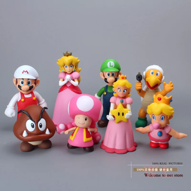 Super Mario Bros Mario Yoshi Luigi Peach Toad Bowser Goomba Mushroom Hammer Brother PVC Action Figure Model Toys Dolls 12 Types
Super Mario Bros Mario Yoshi Luigi Peach Toad Bowser Goomba Mushroom Hammer Brother PVC Action Figure Model Toys Dolls 12 Types
