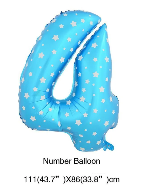 Boy kids 4th Festa happy Birthday party decoration kits Number 4 polka dot foil balloons event supplies
Boy kids 4th Festa happy Birthday party decoration kits Number 4 polka dot foil balloons event supplies