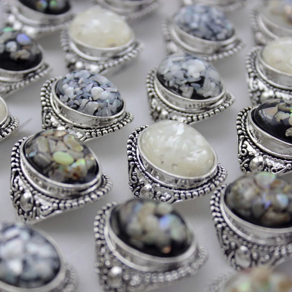 12 pcs Luxury Trendy Shells Ring Dazzle Beautiful Accessories Silver Plated Artificial Coral Vintage Oval Big Rings Size 8-12
12 pcs Luxury Trendy Shells Ring Dazzle Beautiful Accessories Silver Plated Artificial Coral Vintage Oval Big Rings Size 8-12