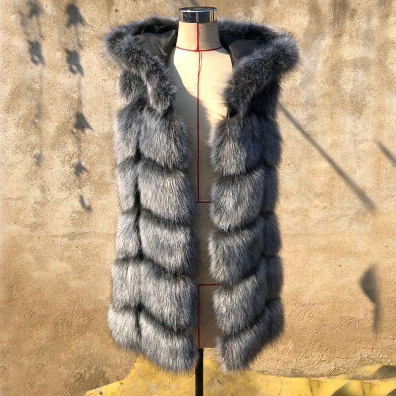 Savabien Furry Hooded Coat Women Silver Fox Faux Fur Vest Gilet Sleeveless Fluffy Fake Fur Jacket Long Fur Vest Festival Coats
Savabien Furry Hooded Coat Women Silver Fox Faux Fur Vest Gilet Sleeveless Fluffy Fake Fur Jacket Long Fur Vest Festival Coats