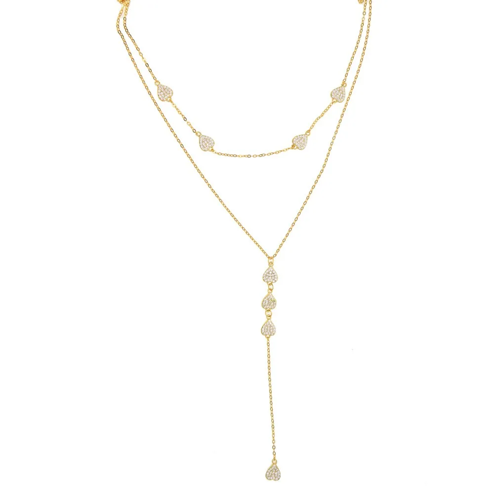 2019 Fashion 925 sterling silver chain double layer heart AAA Cubic Zirconia Tears drop Charm Y jewelry women sexy long necklace
2019 Fashion 925 sterling silver chain double layer heart AAA Cubic Zirconia Tears drop Charm Y jewelry women sexy long necklace