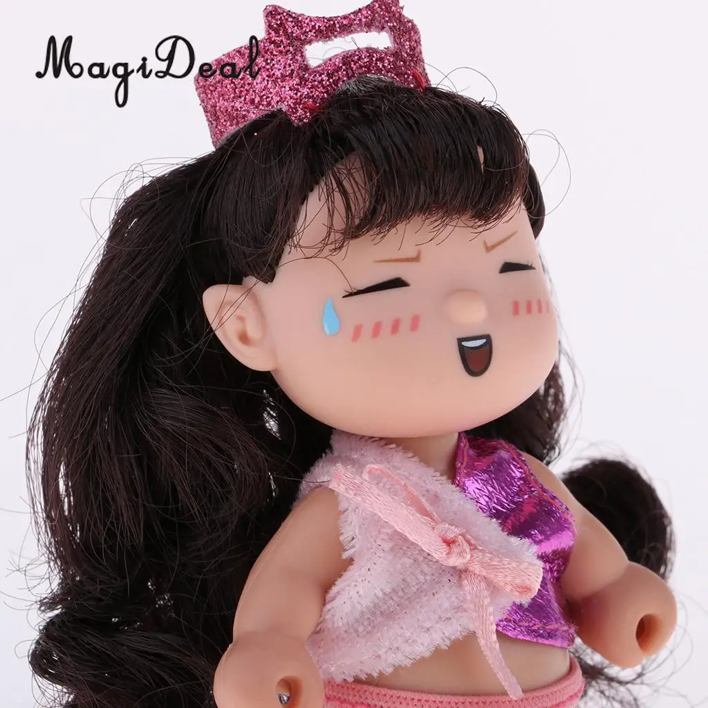 4inch Height Dollhouse Miniature Dolls Figures Soft Plastic Mini Forest Princess Doll Cute Keychain Keyring Pendant Baby Doll