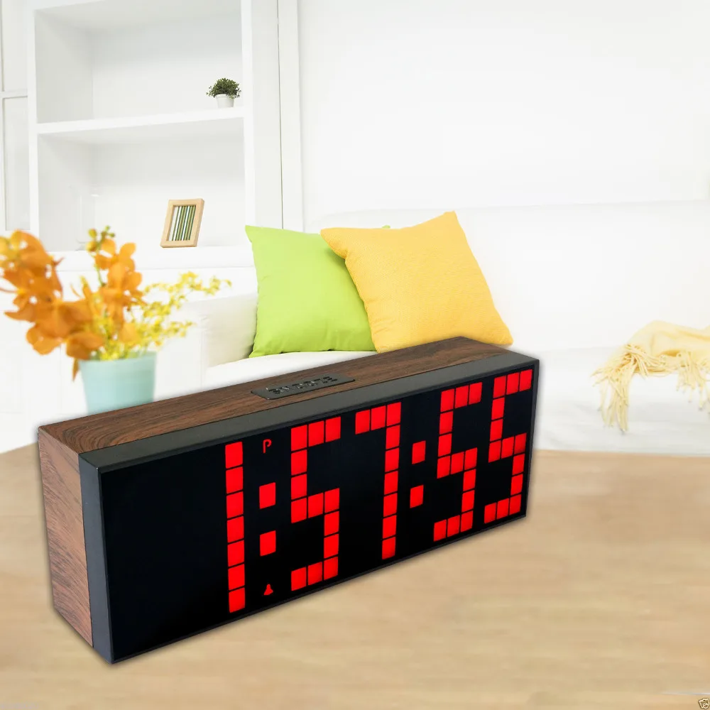 Wood Grain LED Table Wall Clock with 3 Digits Group Show Hours Minutes Seconds Cuntdown Timer Available
Wood Grain LED Table Wall Clock with 3 Digits Group Show Hours Minutes Seconds Cuntdown Timer Available