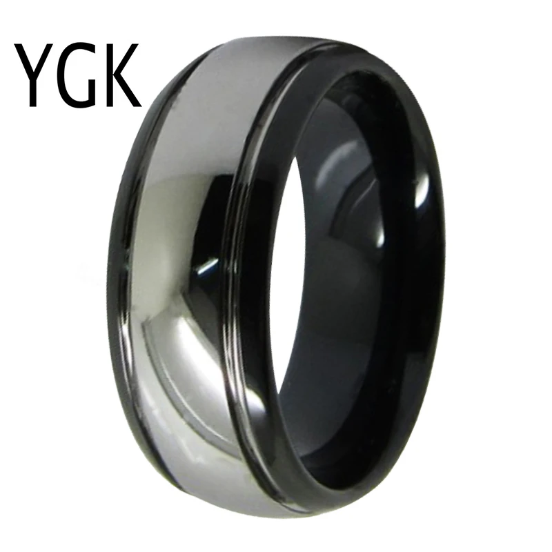 YGK Wedding Jewelry Silver Center Black Domed New Tungsten Rings for Men's Bridegroom Wedding Engagement Anniversary Ring
YGK Wedding Jewelry Silver Center Black Domed New Tungsten Rings for Men's Bridegroom Wedding Engagement Anniversary Ring
