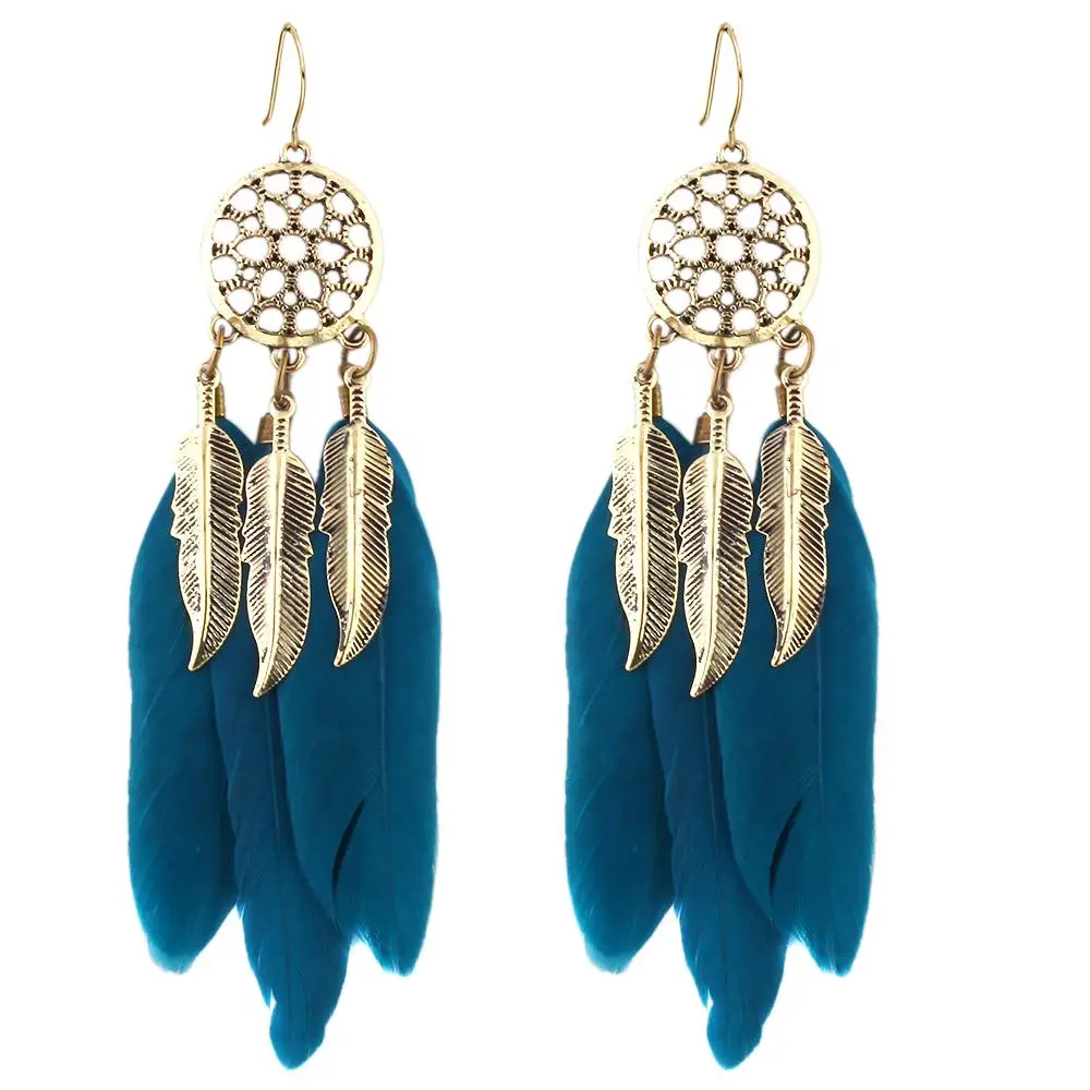 Vintage Dream Catche Feather Long Drop Earrings for Women Fashion Leaf Dangle Earrings Indian Jewelry
Vintage Dream Catche Feather Long Drop Earrings for Women Fashion Leaf Dangle Earrings Indian Jewelry