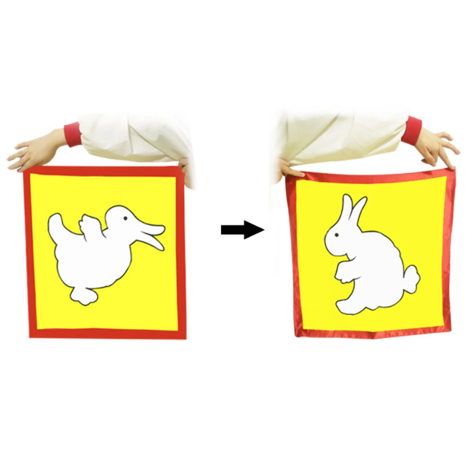 Rabbit to Duck Variable Transformation Magic Silk Tricks Toy Pattern Change Scarf Cloth Close up Magic Props Accessories Toy
Rabbit to Duck Variable Transformation Magic Silk Tricks Toy Pattern Change Scarf Cloth Close up Magic Props Accessories Toy