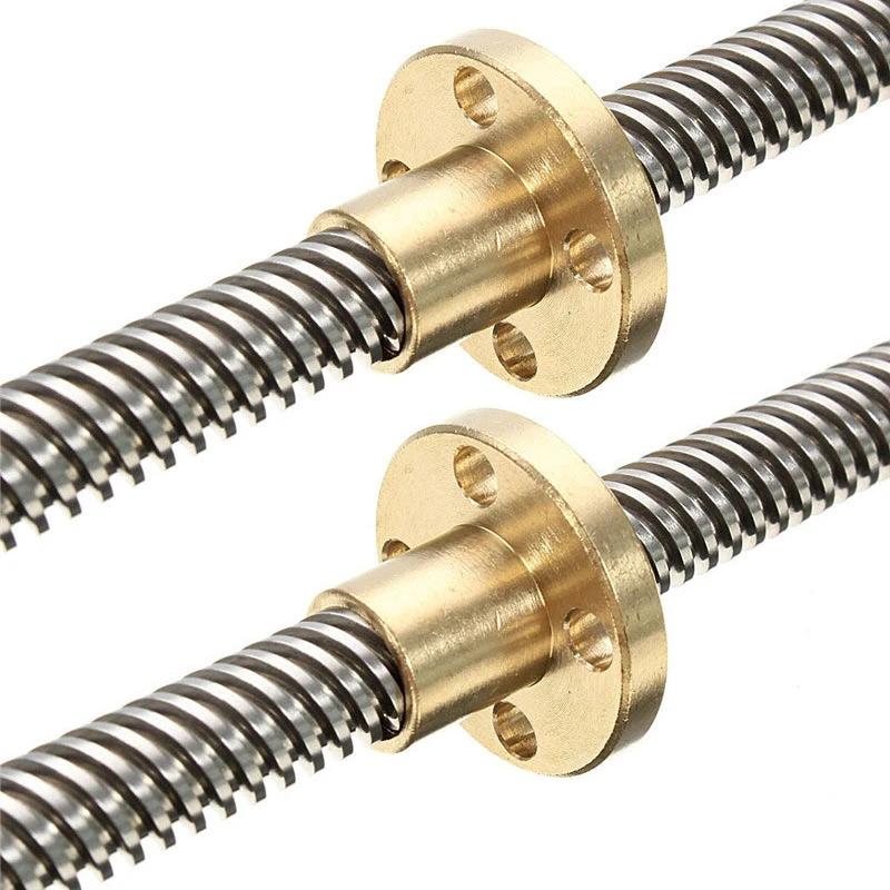 

3D Printer Parts T8 Lead Screw OD 8mm Pitch 2mm 350mm 400mm 500mm with Brass Nut for Stepper Motor Threaded Rod Stainless Lead