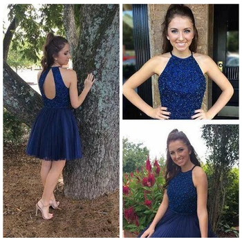 Navy Blue Beaded O-Neck Homecoming Dresses Sleeveless Sexy Short Mini Prom Party Gowns For Girls 2019 Custom Vestidos De Soiree
Navy Blue Beaded O-Neck Homecoming Dresses Sleeveless Sexy Short Mini Prom Party Gowns For Girls 2019 Custom Vestidos De Soiree