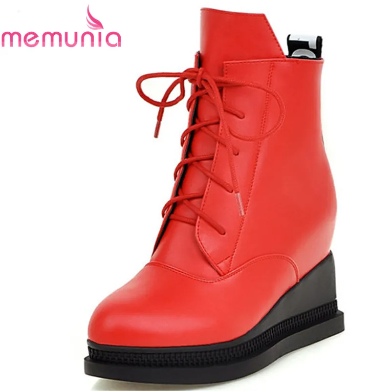 MEMUNIA 2018 new ankle boots fashion extreme high heel lace up Internal increase women boots big size boots 33-42
MEMUNIA 2018 new ankle boots fashion extreme high heel lace up Internal increase women boots big size boots 33-42