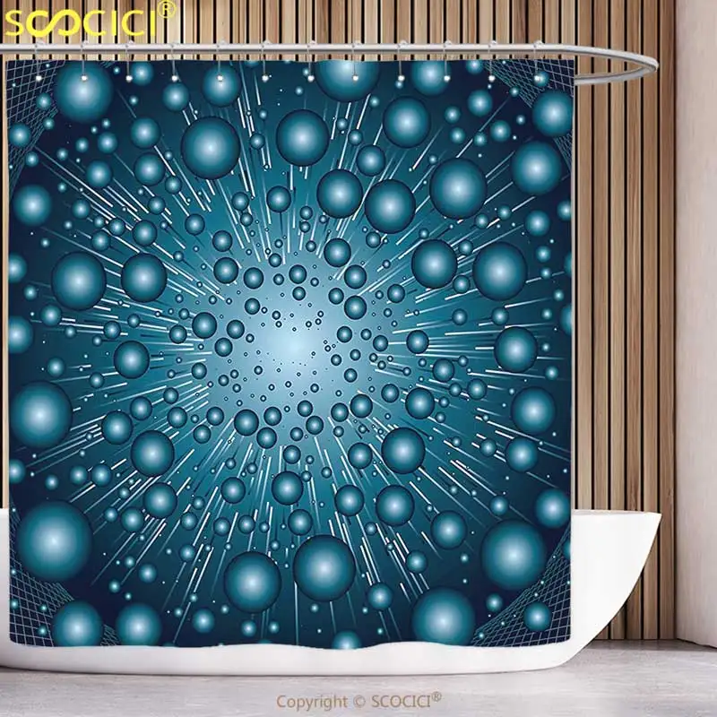 Polyester Shower Curtain Fantasy Digital Explosion Computer Art Futuristic Dots Circular Spots Galaxy Energy Image Petrol Blue
Polyester Shower Curtain Fantasy Digital Explosion Computer Art Futuristic Dots Circular Spots Galaxy Energy Image Petrol Blue