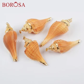 BOROSA 10PCS Fashion Gold Color Natural Conch Shell Pendant Beads Trim Shell Jewelry for Necklace Women Jewelry G1654
BOROSA 10PCS Fashion Gold Color Natural Conch Shell Pendant Beads Trim Shell Jewelry for Necklace Women Jewelry G1654