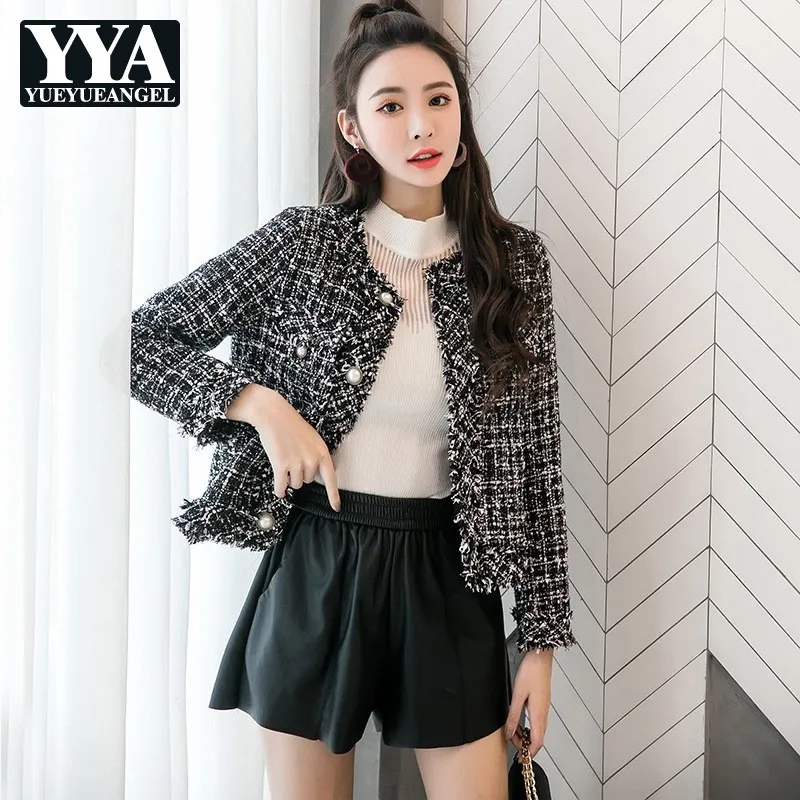 2019 Autumn New Korean Women's Fashion Tweed Jackets Stand Collar Elegance Lady Slim Tassel Short Coats Female Overcoats Clothes
2019 Autumn New Korean Women's Fashion Tweed Jackets Stand Collar Elegance Lady Slim Tassel Short Coats Female Overcoats Clothes