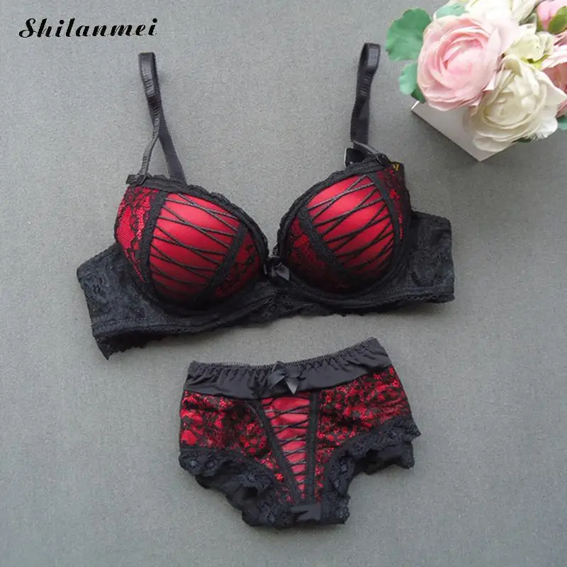Fashion Sexy Bra Sets 3/4 Cup Push Up Underwear Women Set Black Lace Comfortable Bralette Bras Embroidery Lingerie Conjunto Red
Fashion Sexy Bra Sets 3/4 Cup Push Up Underwear Women Set Black Lace Comfortable Bralette Bras Embroidery Lingerie Conjunto Red