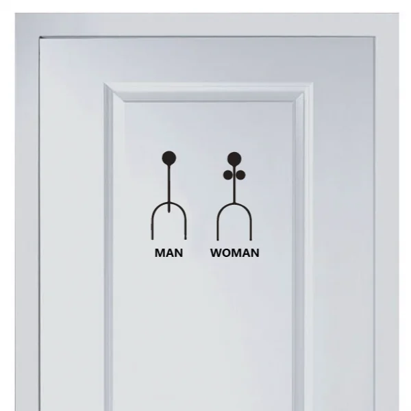 Funny Marks for Men and Women's Toilet Vinyl Sticker Fashion for Shop Office Home Cafe Hotel Toilets Door Decor Wall Stickers
Funny Marks for Men and Women's Toilet Vinyl Sticker Fashion for Shop Office Home Cafe Hotel Toilets Door Decor Wall Stickers