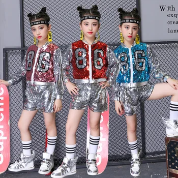 Hip Hop Costume Sequined Jacket Shorts Children Cheerleader Clothing Girls Jazz Dance Wear Street Dancing Show Outfit DN2948
Hip Hop Costume Sequined Jacket Shorts Children Cheerleader Clothing Girls Jazz Dance Wear Street Dancing Show Outfit DN2948
