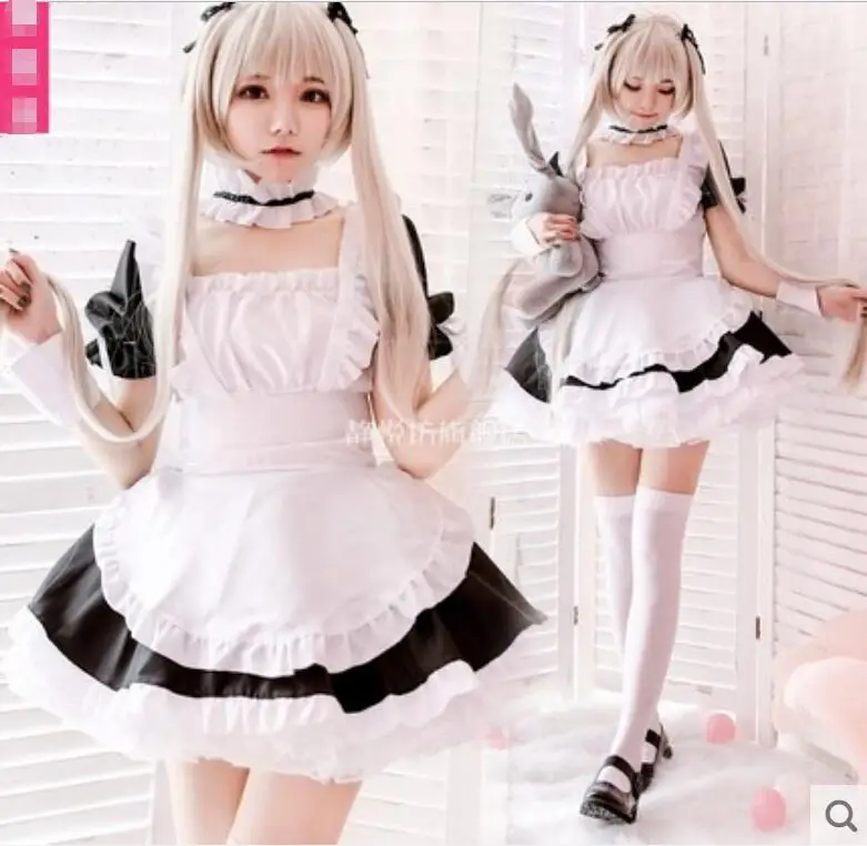 Anime Yosuga no Sora COSPLAY Kasugano Haruka COS Halloween Cosplay Lolita maid outfit dress+Apron+Sleeves+Headdress+Neckwear
Anime Yosuga no Sora COSPLAY Kasugano Haruka COS Halloween Cosplay Lolita maid outfit dress+Apron+Sleeves+Headdress+Neckwear