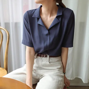 New Short Sleeve Pure Chiffon Shirt Women's Fashion Leisure Shirt Women's Wear Loose Women Blouse
New Short Sleeve Pure Chiffon Shirt Women's Fashion Leisure Shirt Women's Wear Loose Women Blouse