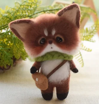 Brown backpack small fox animal set wool needlepoint kit wool felt needle felting decoration craft needlecraft DIY handmade 
Brown backpack small fox animal set wool needlepoint kit wool felt needle felting decoration craft needlecraft DIY handmade