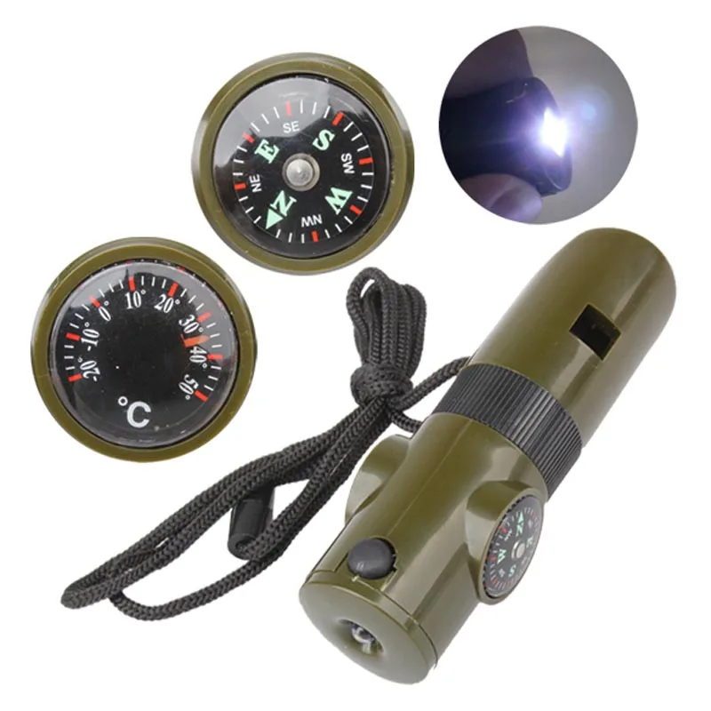 7 in 1 Military Survival Kit Whistle Compass LED Light Tools for Outdoor Camping Hiking YS-BUY
7 in 1 Military Survival Kit Whistle Compass LED Light Tools for Outdoor Camping Hiking YS-BUY
