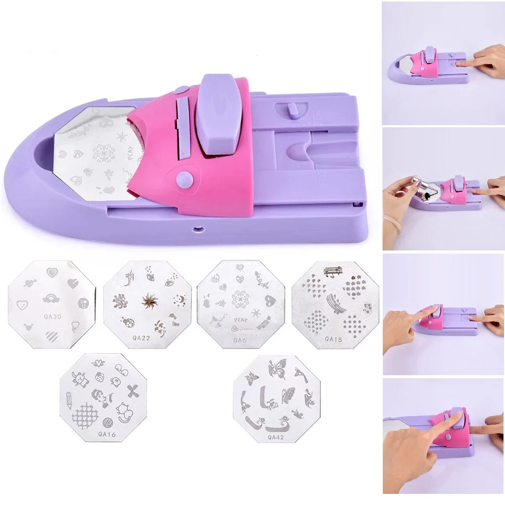 Pro Nail Art DIY Pattern Printing Manicure Machine with 6pcs Metal Stamp Stamper Nail Tools Color Draw Polish Nail Printer Tool
Pro Nail Art DIY Pattern Printing Manicure Machine with 6pcs Metal Stamp Stamper Nail Tools Color Draw Polish Nail Printer Tool