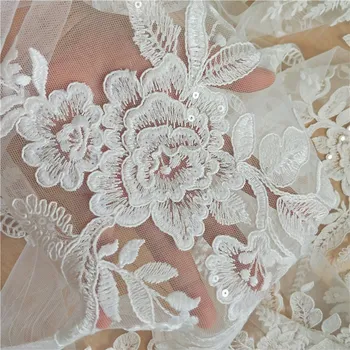 Milk-White Off White Florals Embroidered Tulle Mesh Lace Fabric with Sequins 1 Yard, High Quality Cord Lace Wedding Lace
Milk-White Off White Florals Embroidered Tulle Mesh Lace Fabric with Sequins 1 Yard, High Quality Cord Lace Wedding Lace