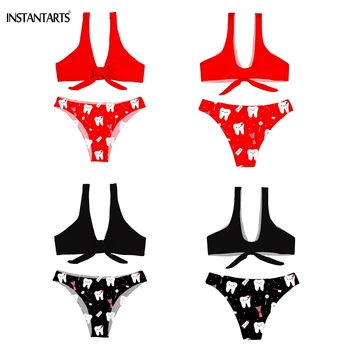 INSTANTARTS Bow-knot Woman Summer Two-piece Swimming Suits Cute Cartoon Tooth/Dentistry/Dentist/Dental Print Bodysuit Bikini Set
INSTANTARTS Bow-knot Woman Summer Two-piece Swimming Suits Cute Cartoon Tooth/Dentistry/Dentist/Dental Print Bodysuit Bikini Set