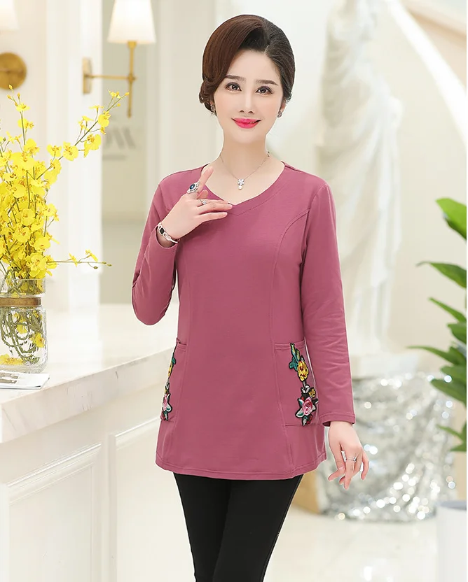 2019 Spring Middle-Aged Womens Clothing Plus Size Pullover T-Shirt Casual Print Pullover Tops & Tees T388
2019 Spring Middle-Aged Womens Clothing Plus Size Pullover T-Shirt Casual Print Pullover Tops & Tees T388