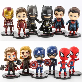 6 pcs/set Justice Hero Batman Superman Avengers Spider-Man Iron Man Cute Ornaments Action Figure Toy Doll Grandson Birthday Gift
6 pcs/set Justice Hero Batman Superman Avengers Spider-Man Iron Man Cute Ornaments Action Figure Toy Doll Grandson Birthday Gift