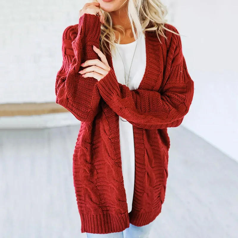 2019 Autumn and Winter New Women Knitted Cardigan Fashion Twist Pull Design Female Mid Long Coat Harajuku Solid jumpers
2019 Autumn and Winter New Women Knitted Cardigan Fashion Twist Pull Design Female Mid Long Coat Harajuku Solid jumpers