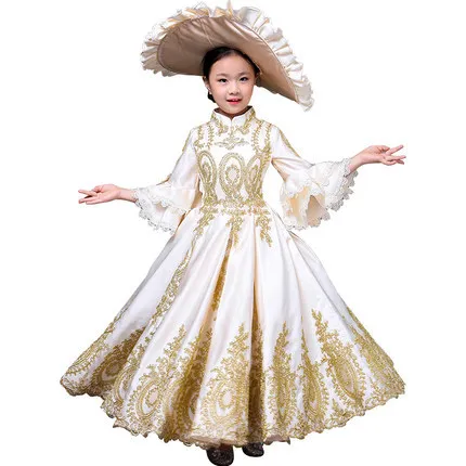Hot Freeship Children's Girls Champagne Rococo Short/long Medieval Dress With Hat Royal Princess Stage Renaissance Cos
Hot Freeship Children's Girls Champagne Rococo Short/long Medieval Dress With Hat Royal Princess Stage Renaissance Cos