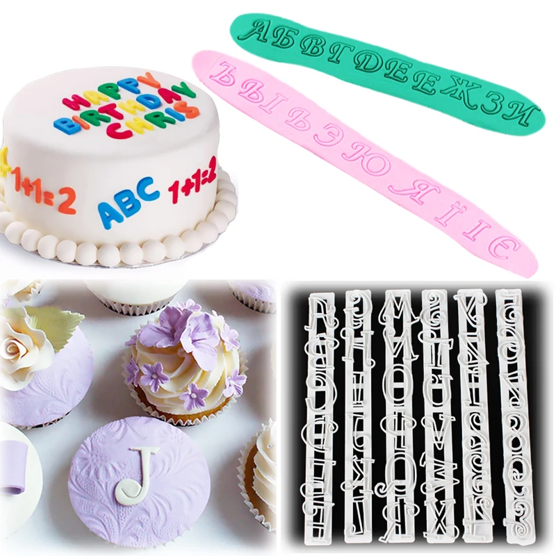 Popular Russian Letters DIY Fondant Molds Dessert Embosser Sugarcraft Kitchen Accessories Bakeware Cake Decor 4PCS/Set Alphabet
Popular Russian Letters DIY Fondant Molds Dessert Embosser Sugarcraft Kitchen Accessories Bakeware Cake Decor 4PCS/Set Alphabet