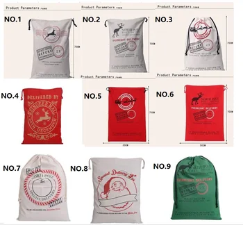 

Christmas Gifts Sack Bags Christmas Large Canvas Santa Claus Drawstring Bag With Reindeers Monogramable free shipping CC04