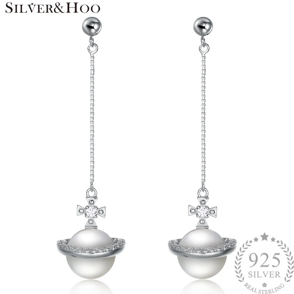 SILVERHOO 925 Sterling Silver Pearl Drop Earrings with Luxury Zircon Elegant Romantic New Design Fine Jewelry Wedding Party
SILVERHOO 925 Sterling Silver Pearl Drop Earrings with Luxury Zircon Elegant Romantic New Design Fine Jewelry Wedding Party