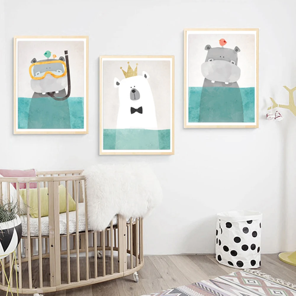 3 Piece Nordic Animal Poster Bear Penguin Hippo Wall Pictures for Kids Rooms Cartoon Wall Painting Nursery Decor Prints
3 Piece Nordic Animal Poster Bear Penguin Hippo Wall Pictures for Kids Rooms Cartoon Wall Painting Nursery Decor Prints