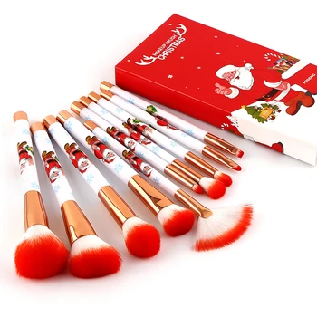 Merry Christmas 10 pcs Santa Handle Makeup Brushes Extremely Soft Makeup Brush Set Foundation Powder Brush Kit with Box
Merry Christmas 10 pcs Santa Handle Makeup Brushes Extremely Soft Makeup Brush Set Foundation Powder Brush Kit with Box