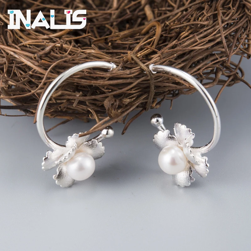 INALIS Vintage 925 Sterling Silver Stud Earrings Flower with Single Natural Pearl C Word Shape Brincos for Women Wedding Jewelry
INALIS Vintage 925 Sterling Silver Stud Earrings Flower with Single Natural Pearl C Word Shape Brincos for Women Wedding Jewelry