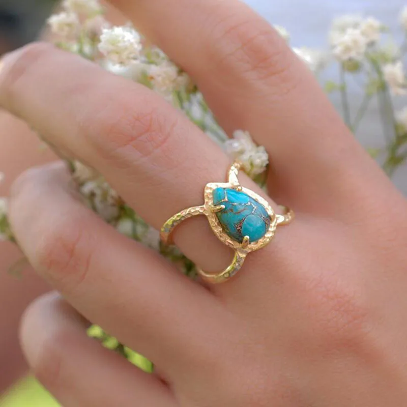 Fashion Women Gold Color Blue Turquoise Water Drop Wedding Ring For Girl Lady Simple Party Ring Christmas Gift Jewelry RZ963
Fashion Women Gold Color Blue Turquoise Water Drop Wedding Ring For Girl Lady Simple Party Ring Christmas Gift Jewelry RZ963