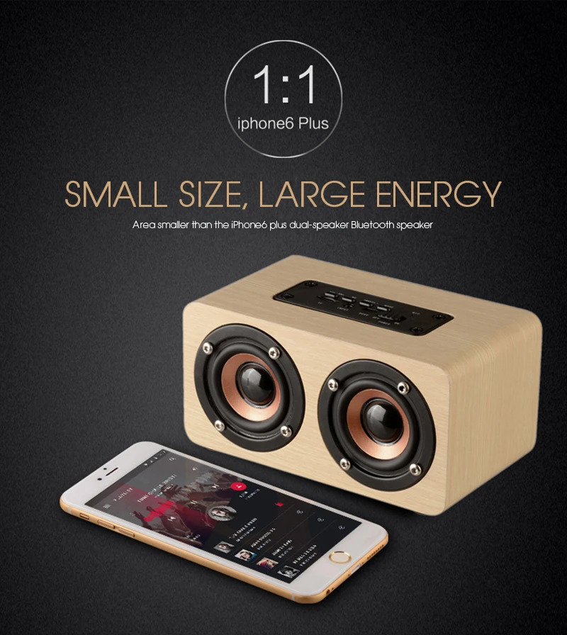 Wireless Bluetooth Portable Wooden Speaker TF Card Mic Wireless Bluetooth Portable Wooden Speaker TF Card Mic