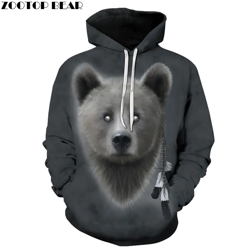 Anime Bear Hoodies Sweatshirts Men Tracksuit 3D Printing Pullover Harajuku Hoodie Fashion Coat Casual Drop Ship ZOOTOP BEAR | Мужская