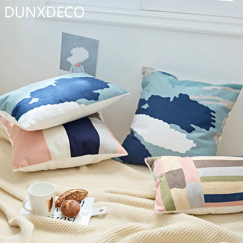 DUNXDECO Cushion Cover Decorative Pillow Case Nordic Geometric Art Cotton Thread Embroidery Modern Simple Line Coussin Sofa Deco
DUNXDECO Cushion Cover Decorative Pillow Case Nordic Geometric Art Cotton Thread Embroidery Modern Simple Line Coussin Sofa Deco