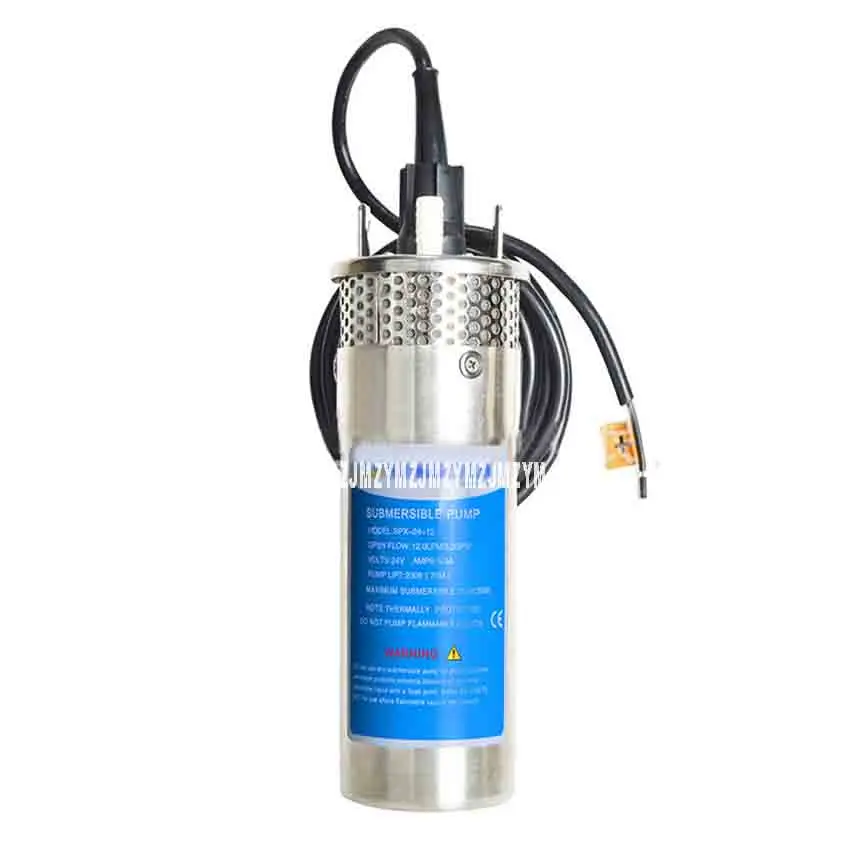 

SPX-24-12 24V 12L Stainless Steel Solar Submersible Pump High-flow High-lift Deep Well DC Micro Water Pump 12L/min 1/2 Inch 70M