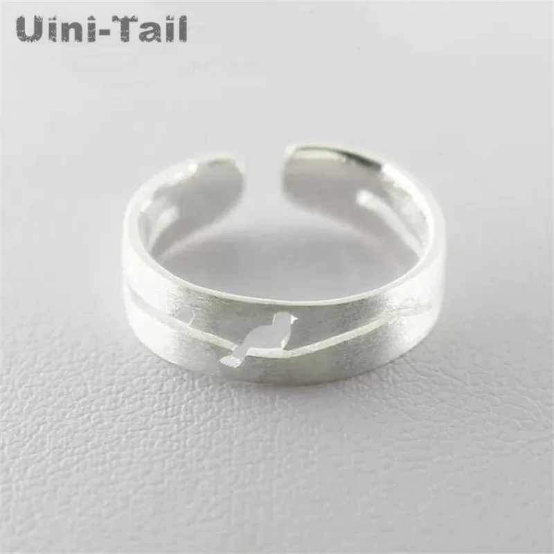 Uini-Tail Горячая новинка 925 тибетское серебро с матовой кожей Открытое кольцо в