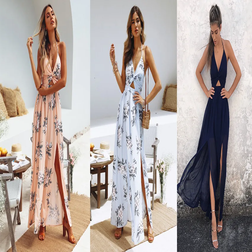 Women summer dress 2019 hot style condole belt v-neck printed chiffon sexy split beach maxi dresses vestidos LY8073
Women summer dress 2019 hot style condole belt v-neck printed chiffon sexy split beach maxi dresses vestidos LY8073
