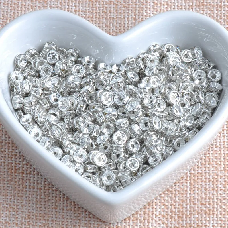 4mm White Metal Silver Plated Crystal Rhinestone Rondelle Spacer Beads 100Pc Wholesale SG004MX
4mm White Metal Silver Plated Crystal Rhinestone Rondelle Spacer Beads 100Pc Wholesale SG004MX