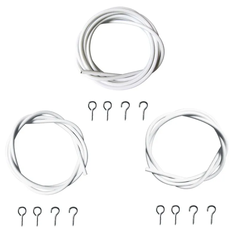PVC Coated White Curtain Rope 1/2/3m Curtain String Set with 2 Fish Eyes and 2 Hooks Home Curtain Decor Accessories
PVC Coated White Curtain Rope 1/2/3m Curtain String Set with 2 Fish Eyes and 2 Hooks Home Curtain Decor Accessories
