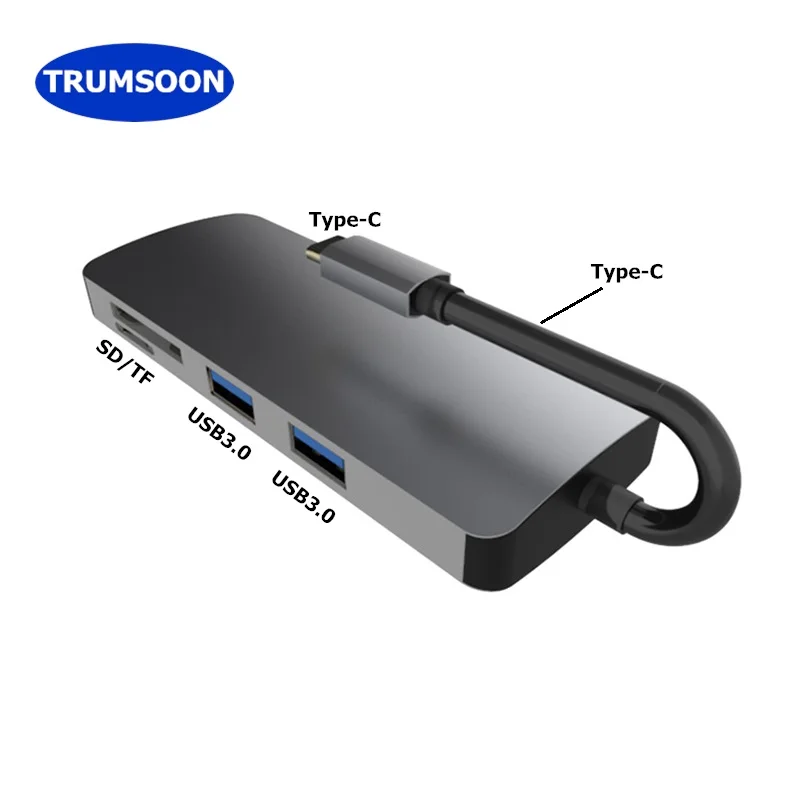 Trumsoon Type C to HDMI 4K USB 3.0 Type C Hub SD TF Card Reader Adapter for Macbook Chromebook Samsung S9 Dex Huawei Mate30
Trumsoon Type C to HDMI 4K USB 3.0 Type C Hub SD TF Card Reader Adapter for Macbook Chromebook Samsung S9 Dex Huawei Mate30